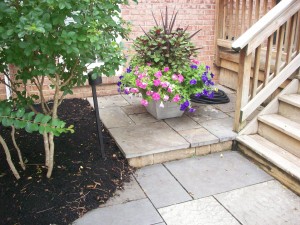 Flagstone patio and step