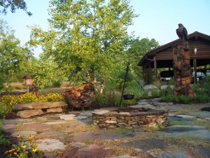 Fieldstone fire pit in Haymarket