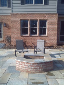 Fire pit, flagstone patio