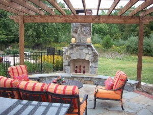 Pergola, Outdoor fireplace