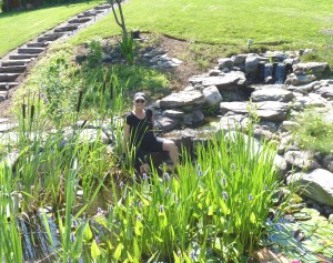 Water feature and falls in Leesburg, Virginia