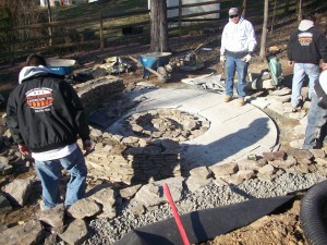 Falls church fire pit installation