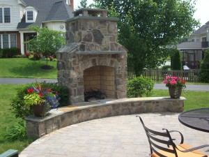 Veneered fireplace in Leesburg