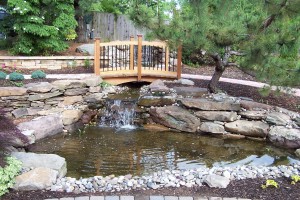 Bridge over water feature in Haymarket