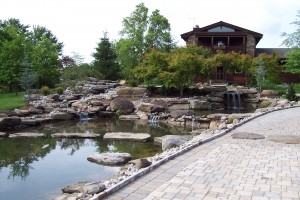 Boulders, water, stepping stones