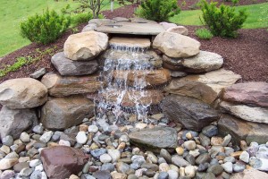 Boulders with water falls